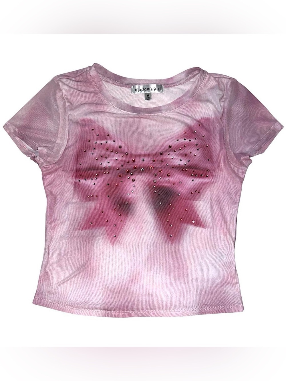 Madden Girl sheer bow tee.